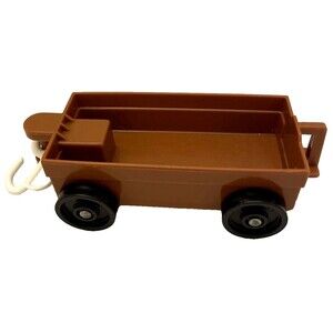 Vintage Fisher Price Little People ZOO TRAIN #916 Brown Tram Cart